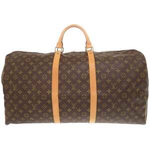 LOUIS VUITTON Authentic Brown Monogram Keepall 60 Boston Bag